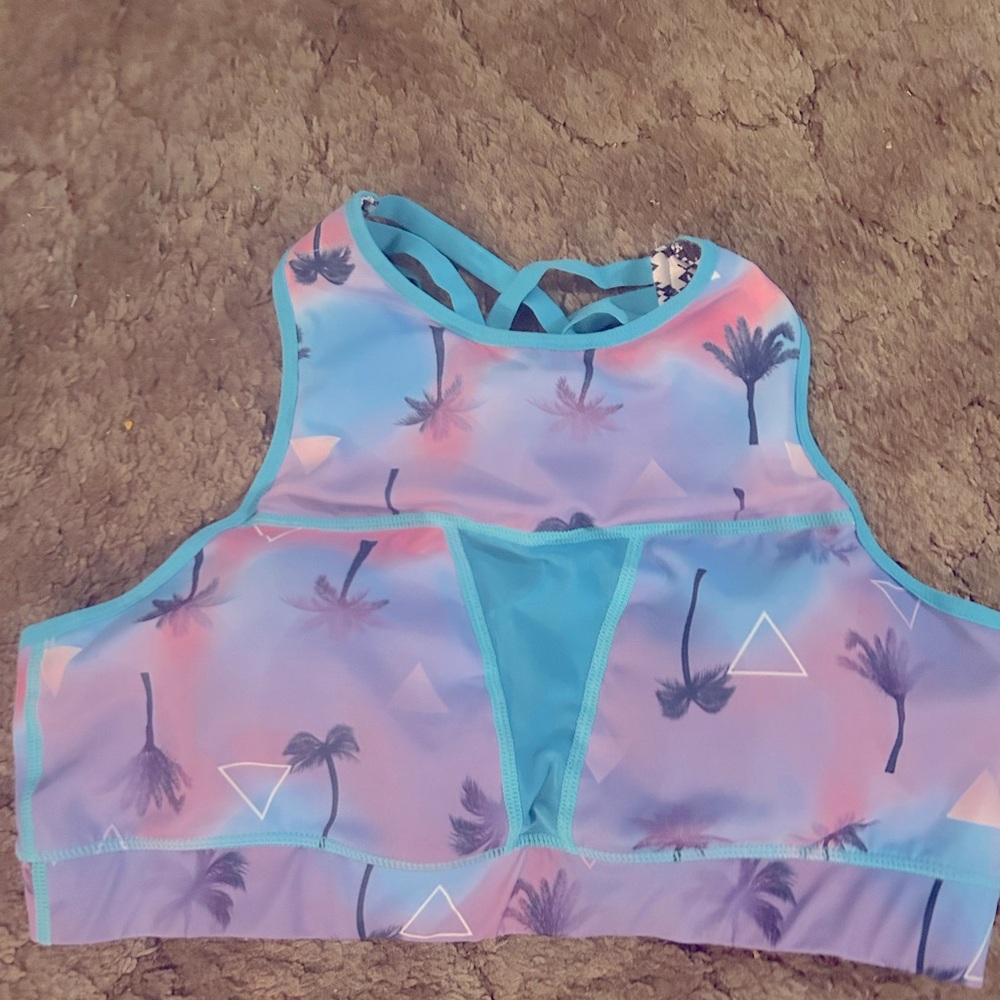 Chestee, palm tree sports bra size 12.